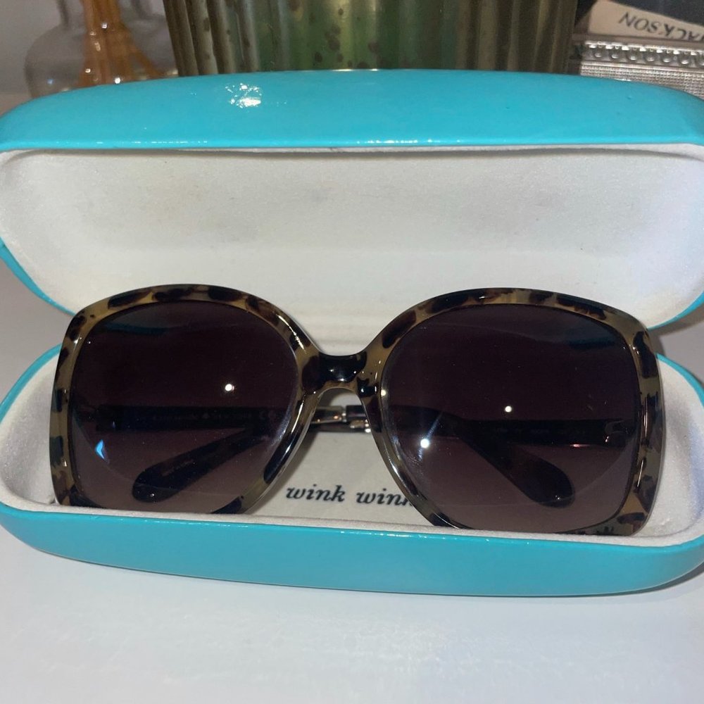 Kate Spade round sunglasses in gold with tortoise